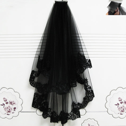 Black Veil Short Lace Headdress Spiritual Love Wedding Clothes Party